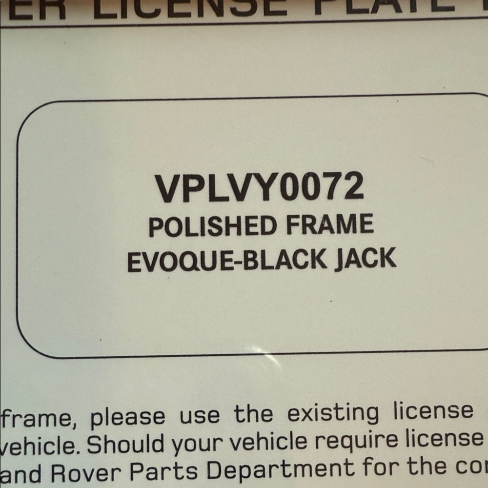 Range Rover Evoque License Plate Frame - Picture 5 of 8
